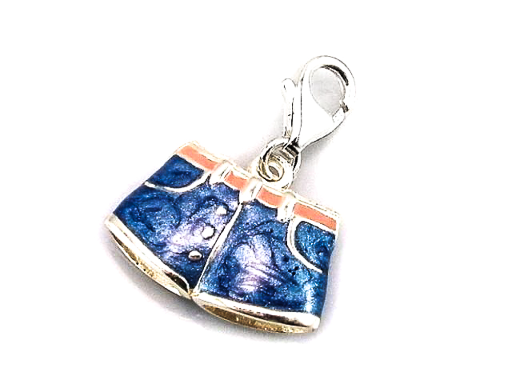 Colgante de Plata Short celeste Estilo Charm