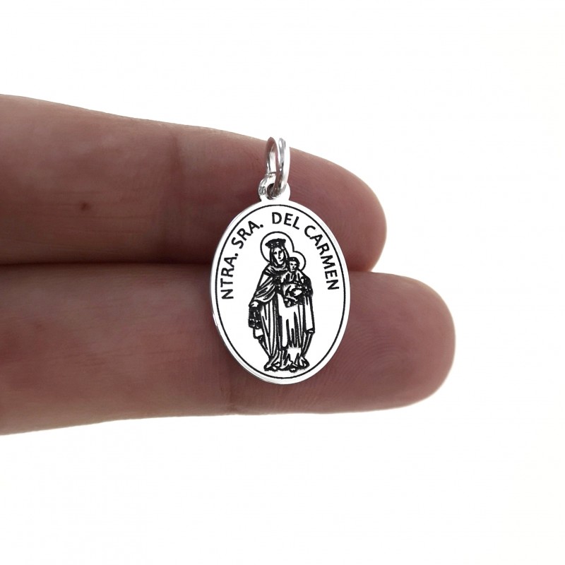 Medalla ovalada de Plata Nuestra Señora Virgen del Carmen_1