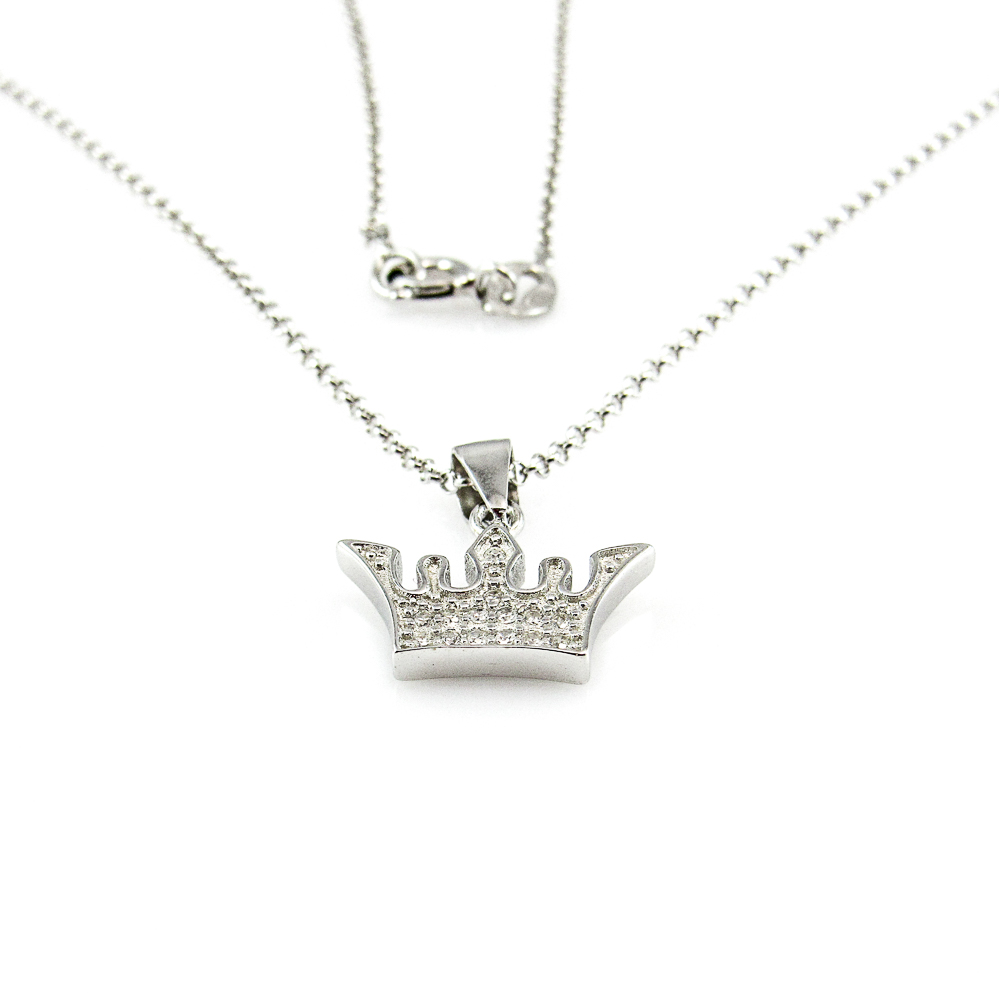 Gargantilla corona de Plata con Circonitas