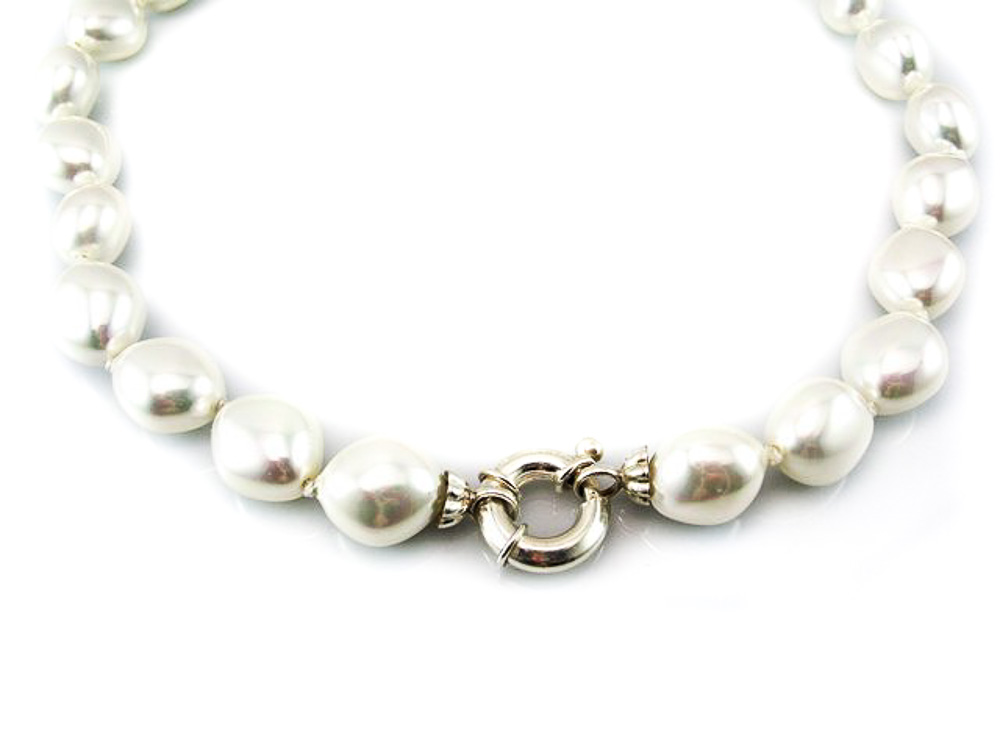 Collar de Perlas shell con cierre de Plata de ley
