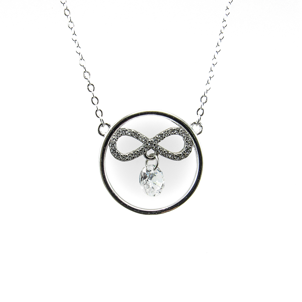 Gargantilla Karma infinito de Plata rodiada con Circonitas 2