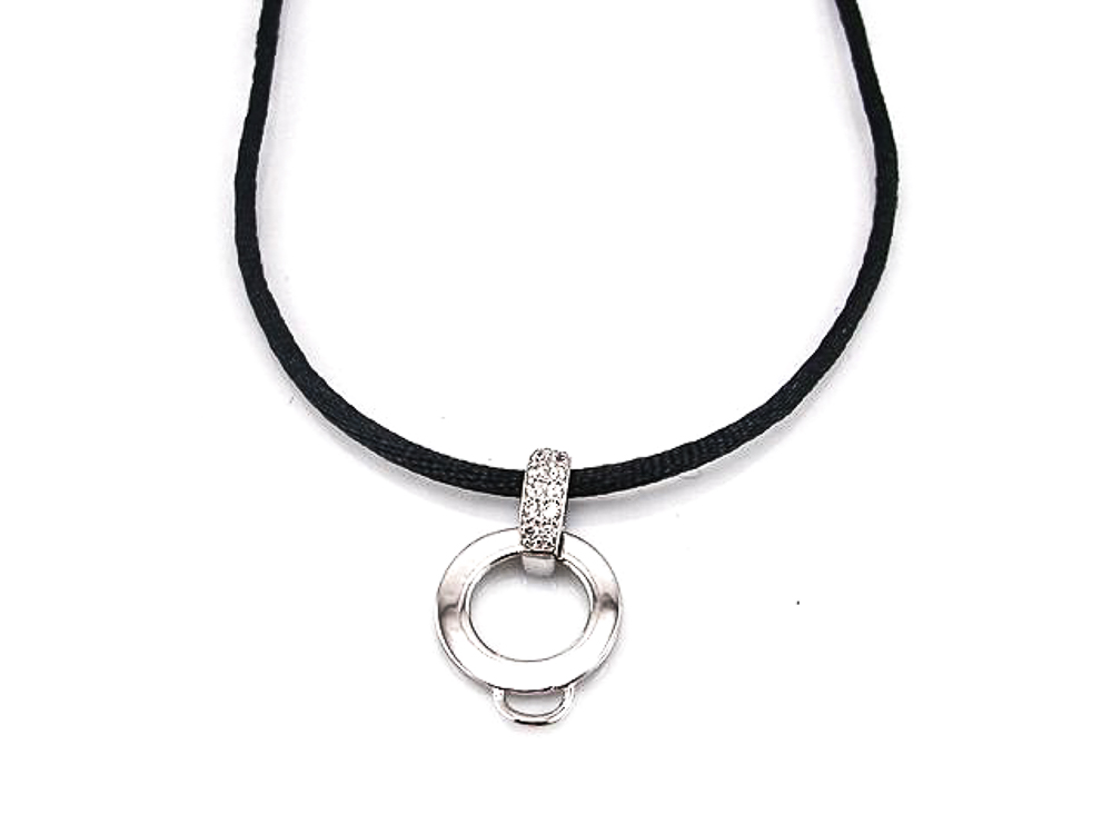 Gargantilla con Strass estilo Charms con cordon de Seda