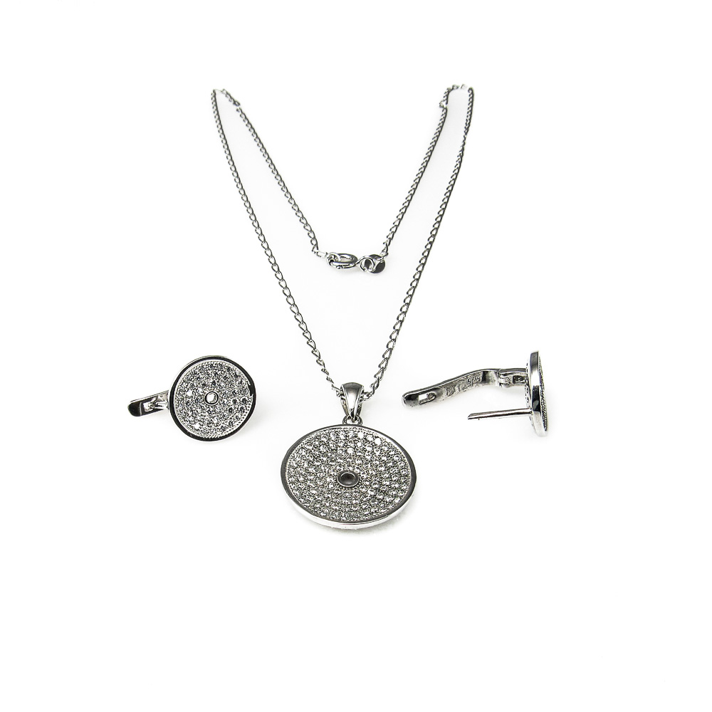 Aderezo mujer de Plata rodiada con Circonitas microengaste 1