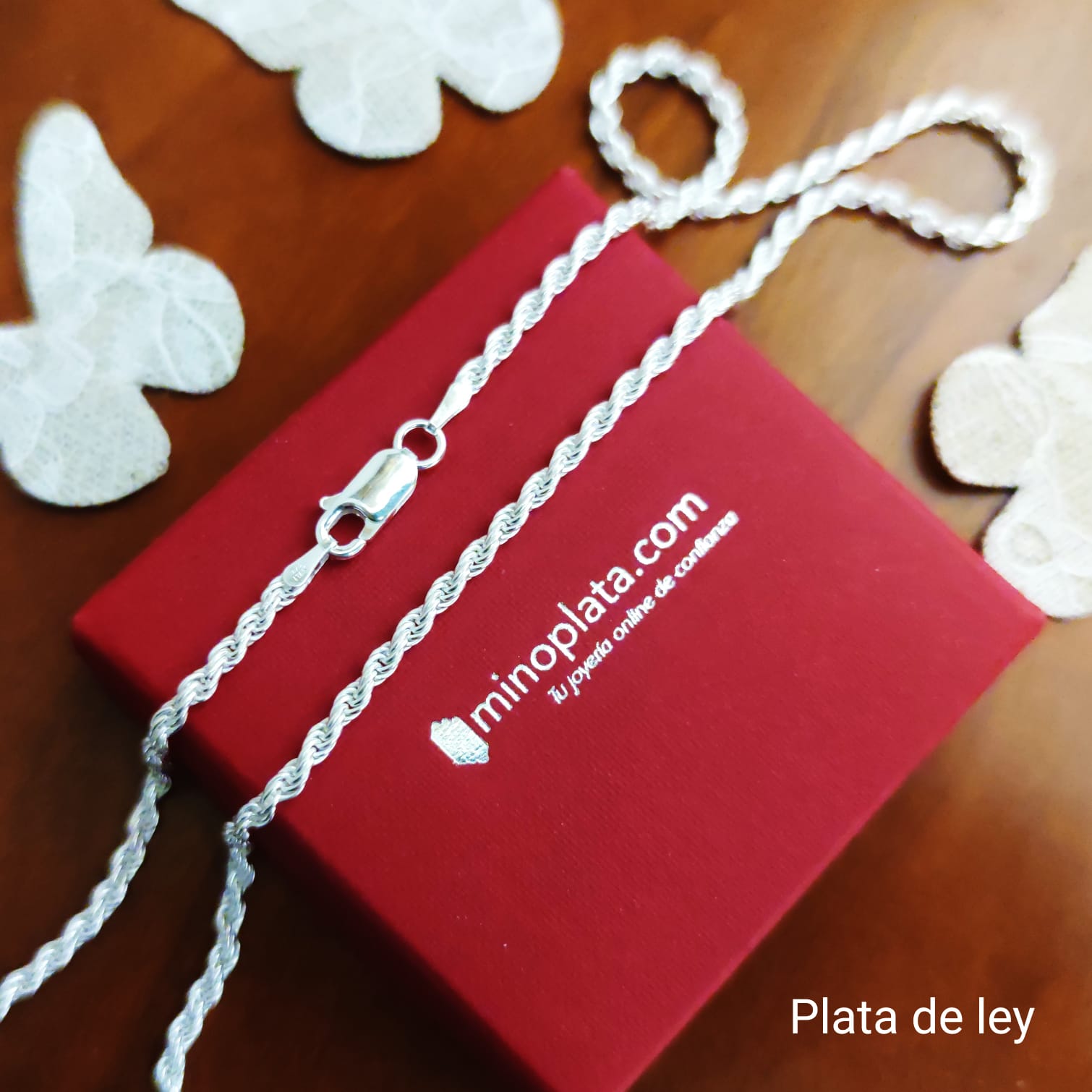 Cordon de Plata Macizo 050 de 50 Cm. 2