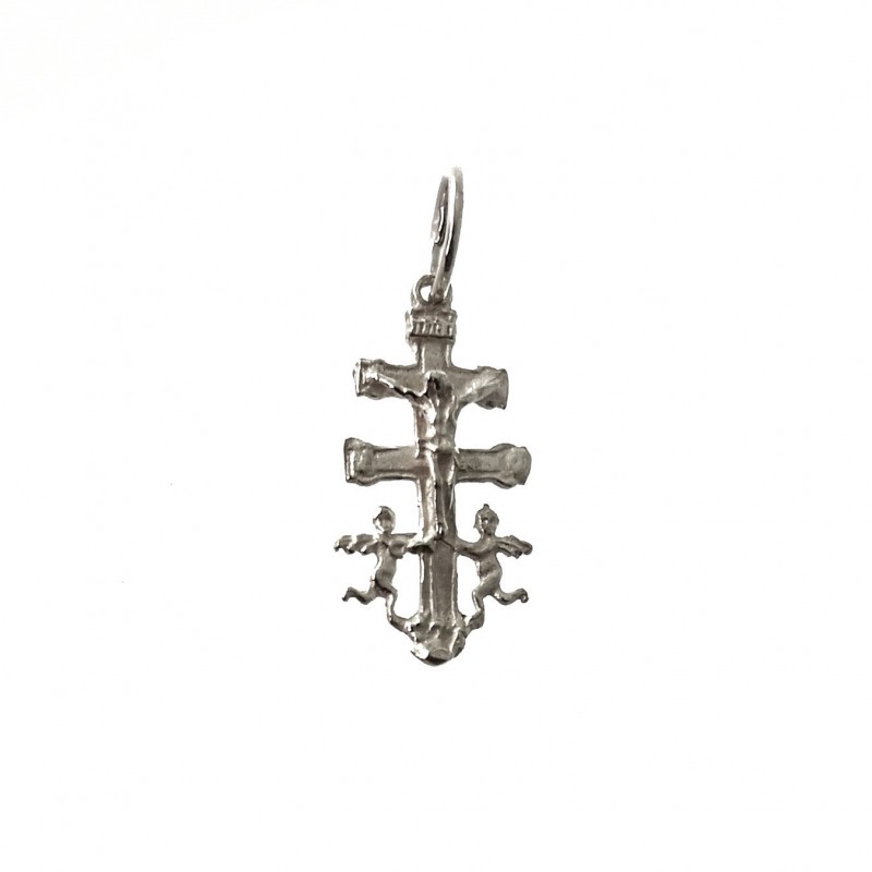 Cruz de Caravaca de Plata mediana 20 Mm x 10 Mm