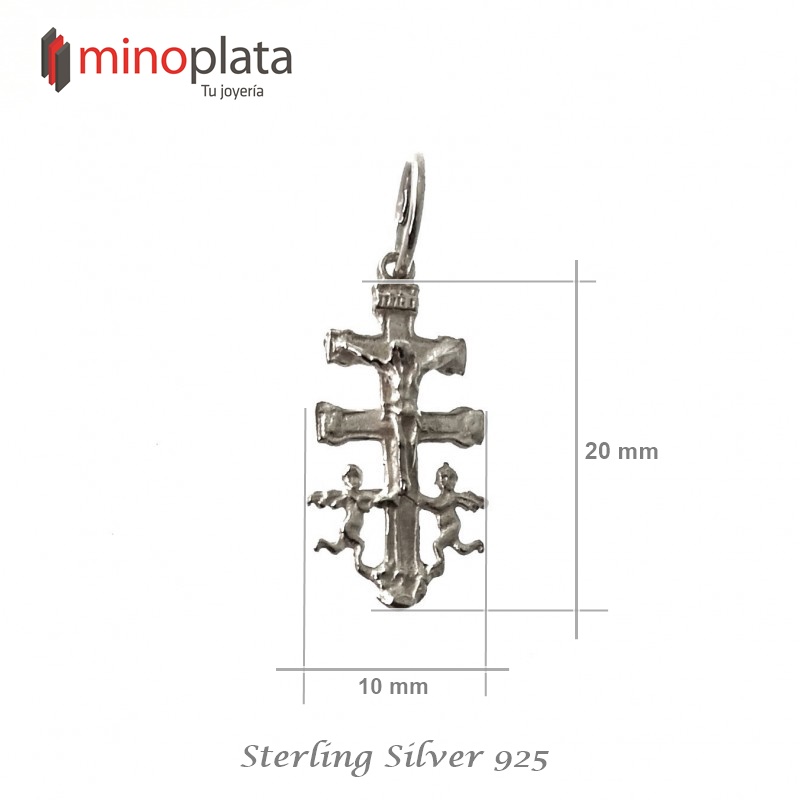 Cruz de Caravaca de Plata mediana 20 Mm x 10 Mm 4
