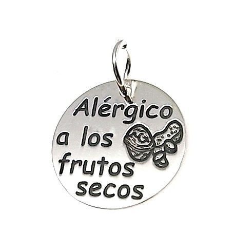 Colgante de Plata Alérgico a los frutos secos18 Mm.