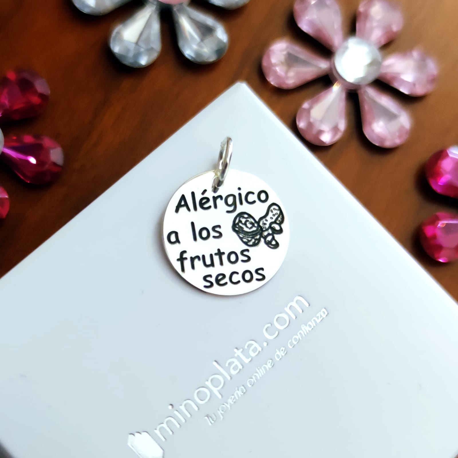 Colgante de Plata Alérgico a los frutos secos18 Mm. 3