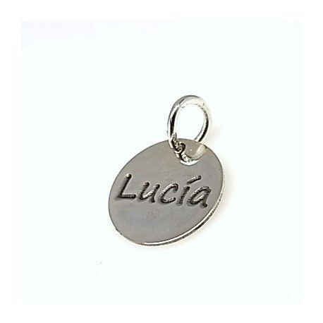 Colgante personalizado con nombre o palabra de Plata 12 Mm.