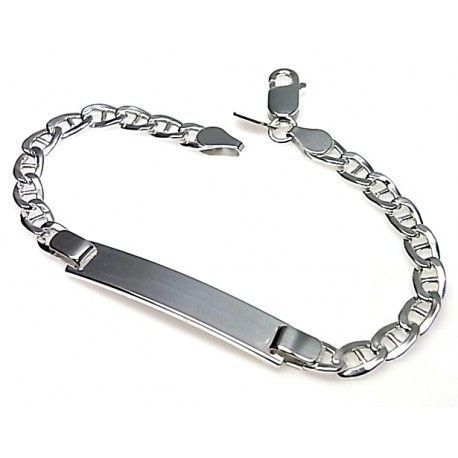 Esclava para mujer ancla hueca de Plata de ley 17,5 Cm.