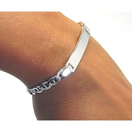Esclava para mujer ancla hueca de Plata de ley 17,5 Cm. 1