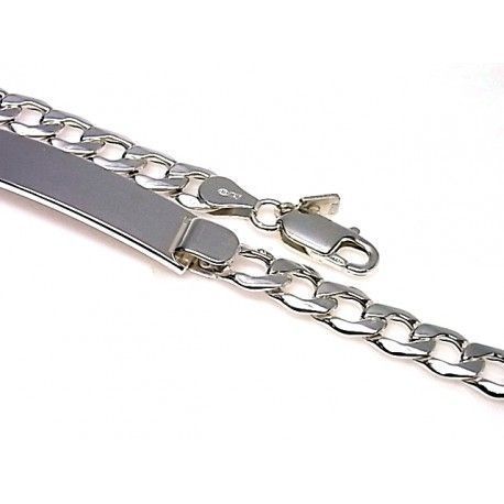 Esclava en Plata de ley eslabones barbados huecos 19 Cm. 1