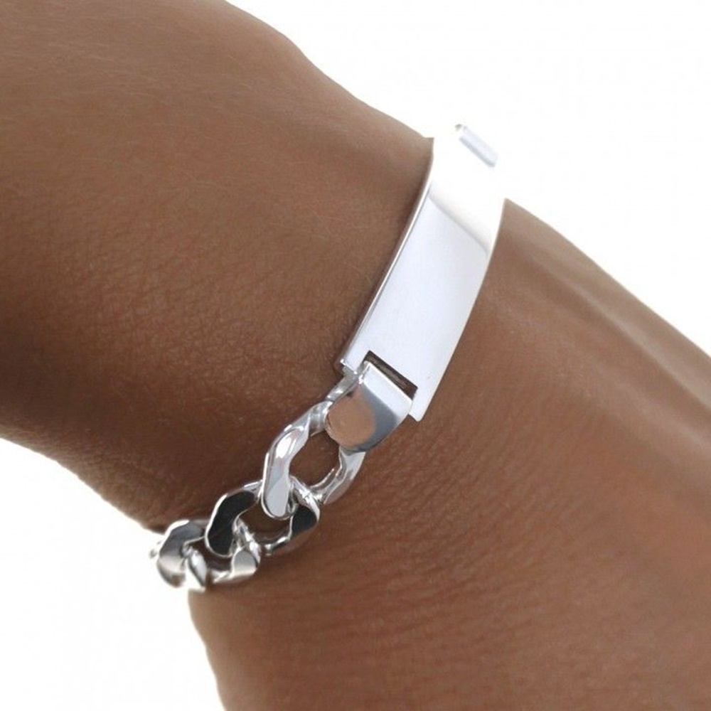 Esclava de Plata de ley modelo barbada 20 cm. 1