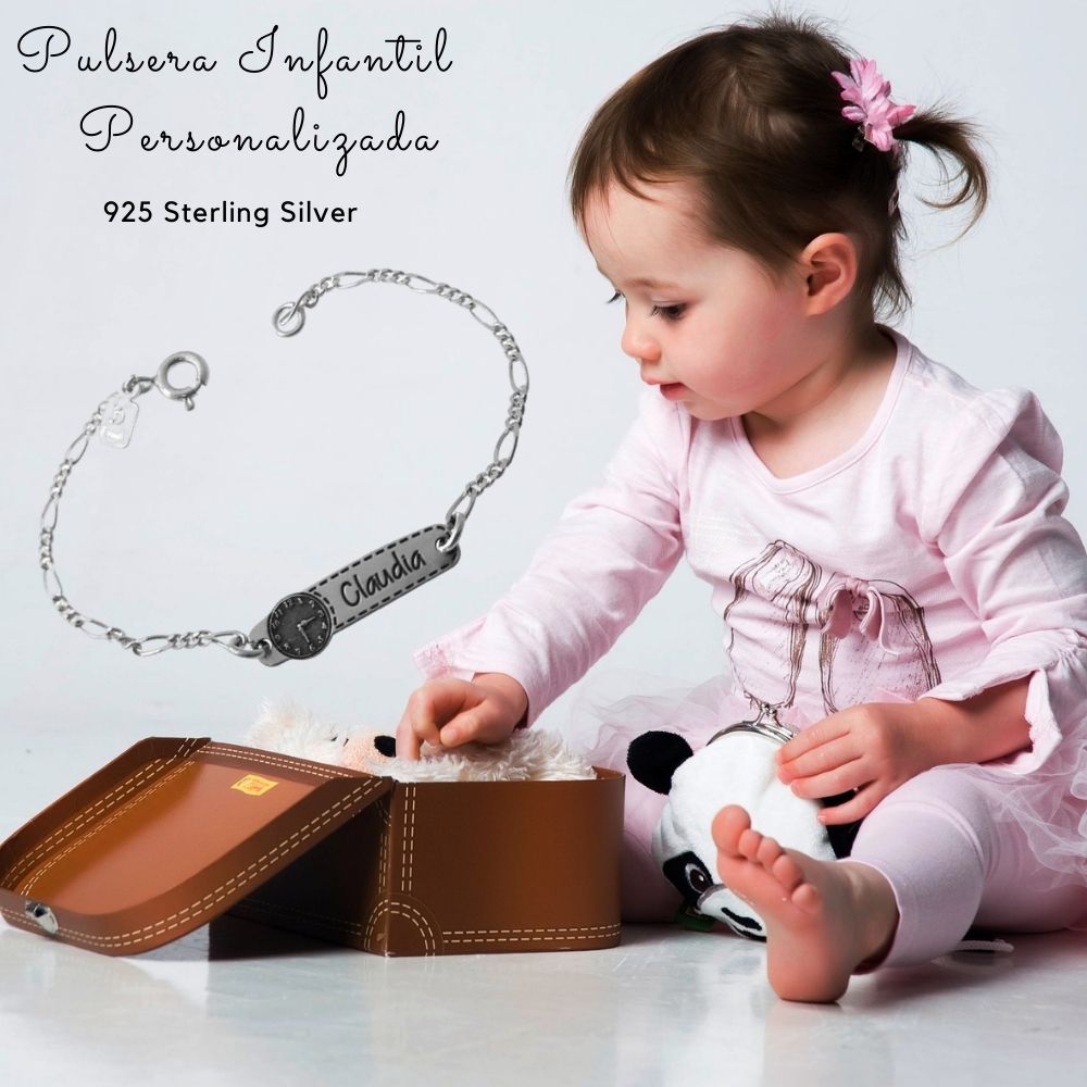 Esclava infantil personalizada reloj de Plata de ley 4