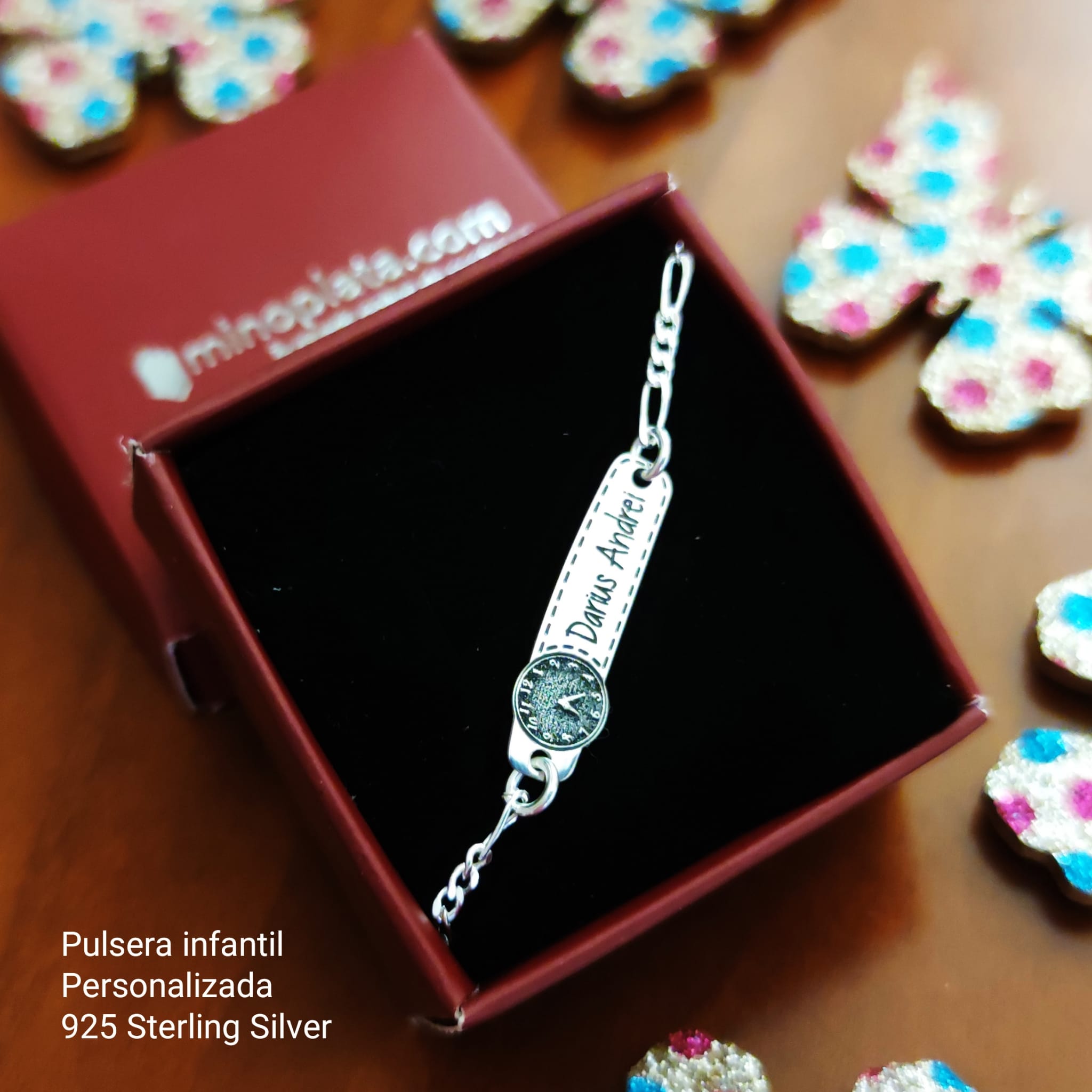 Esclava infantil personalizada reloj de Plata de ley 5