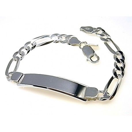 Esclava alternada 3 + 1 unisex de Plata de ley 18 Cm.