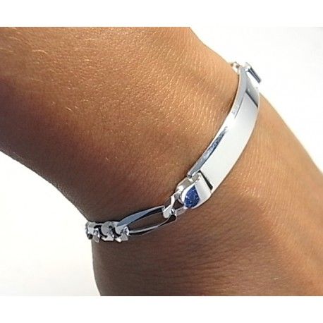 Esclava alternada 3 + 1 unisex de Plata de ley 18 Cm. 2