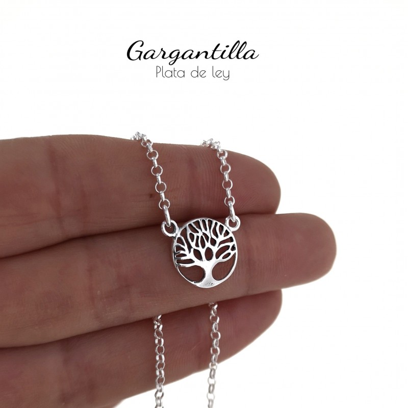 Gargantilla árbol de la vida de Plata de ley 1