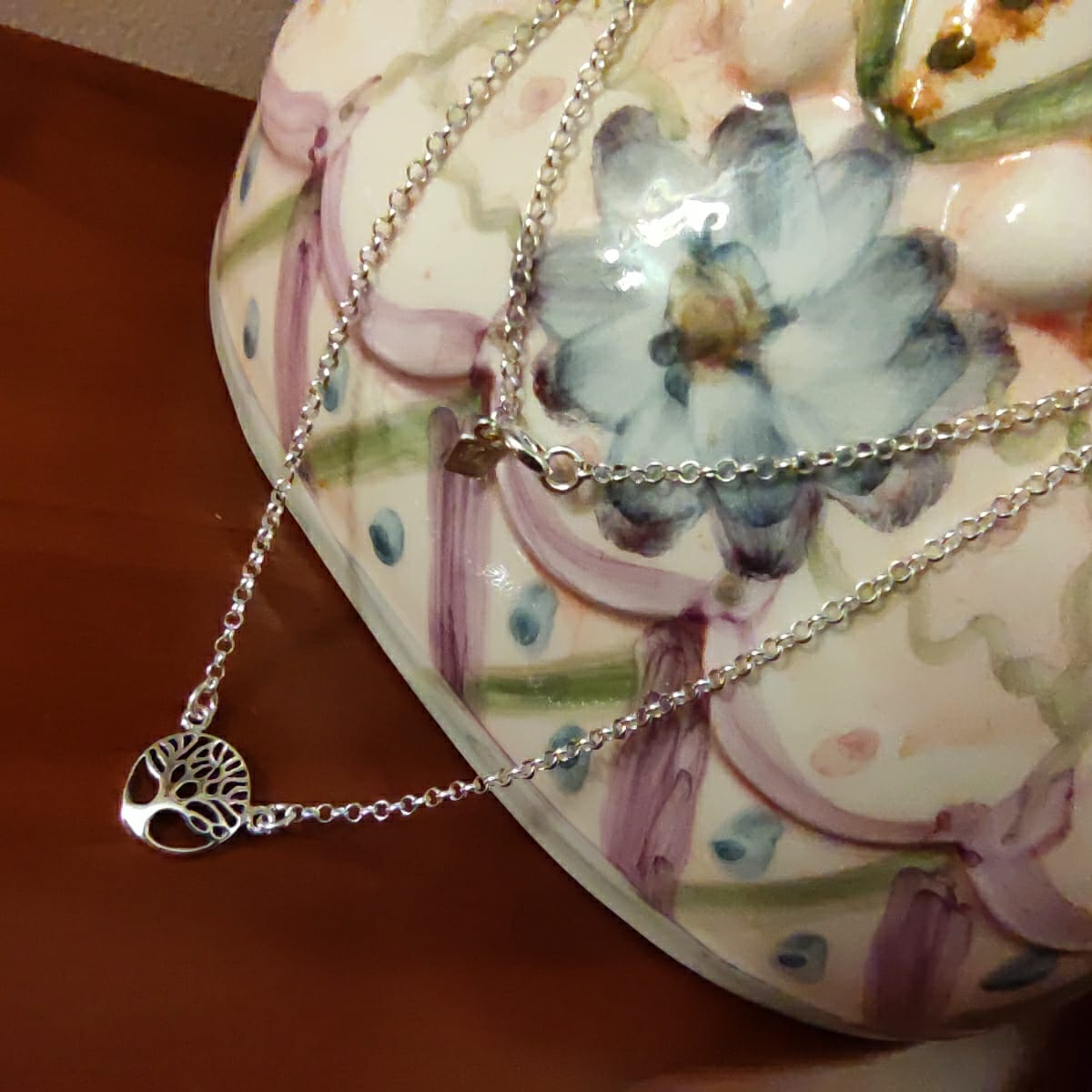 Gargantilla árbol de la vida de Plata de ley 2