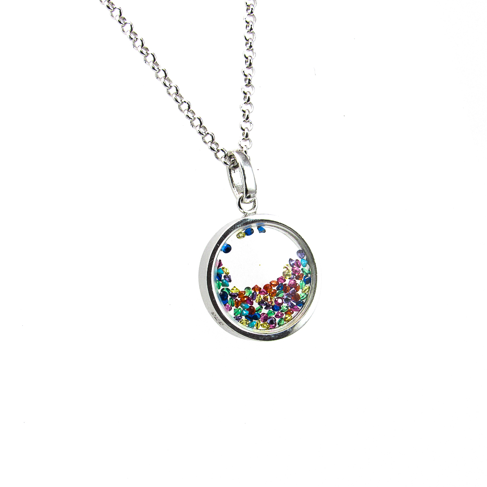 Gargantilla Karma cristal arena multicolor de Plata de ley