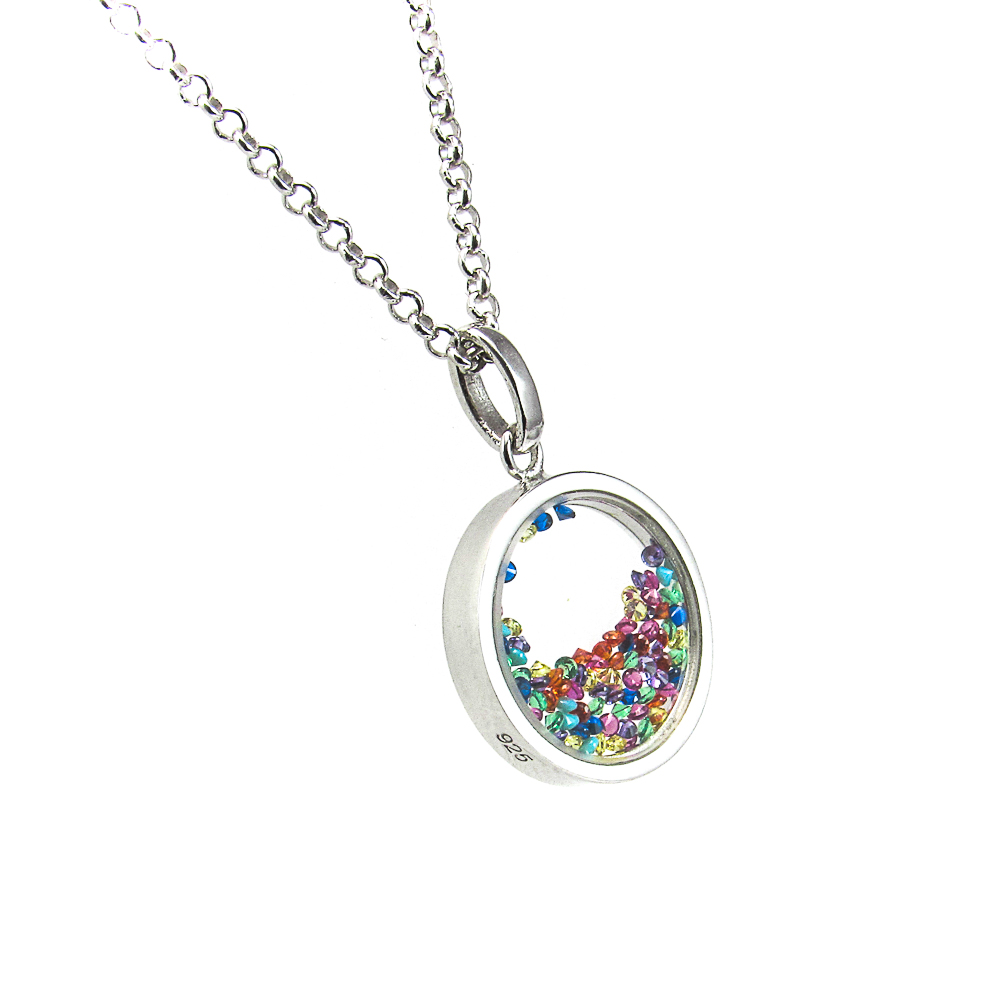 Gargantilla Karma cristal arena multicolor de Plata de ley 1