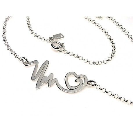 Gargantilla corazón electro de Plata 1