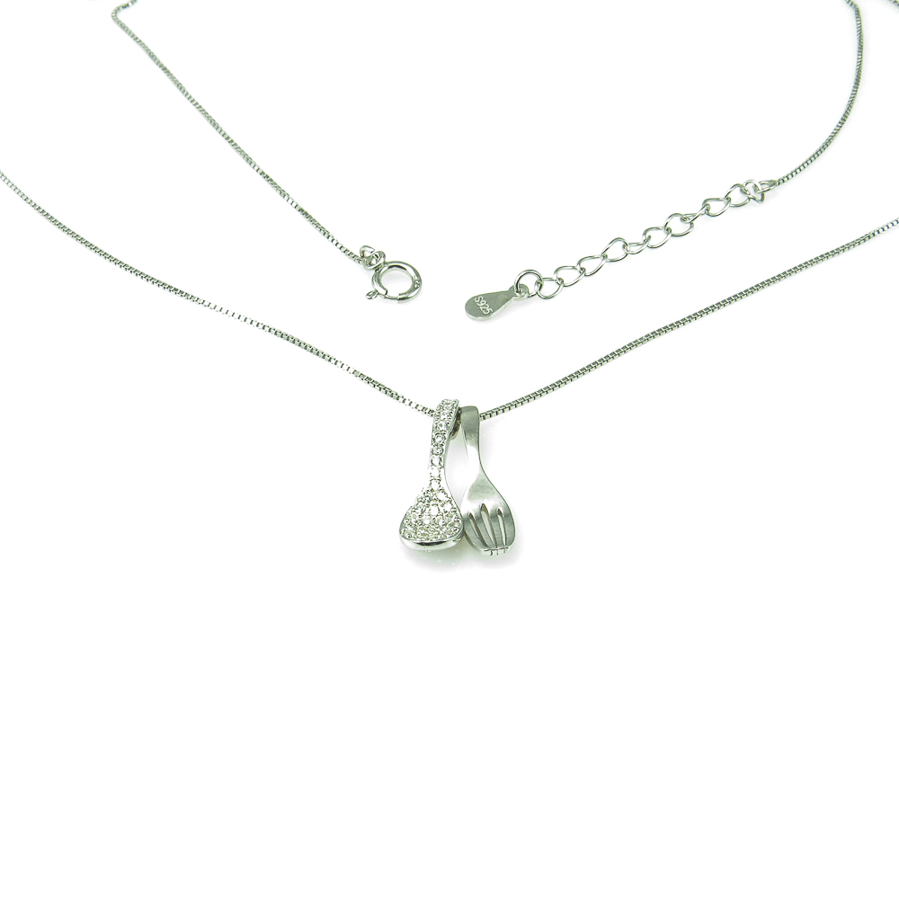 Gargantilla cubiertos de Plata de ley con Circonitas para mujer