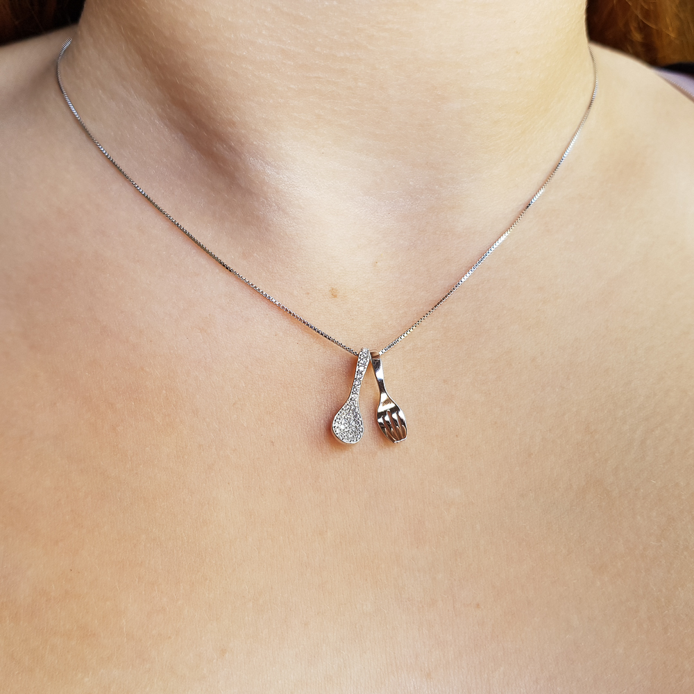 Gargantilla cubiertos de Plata de ley con Circonitas para mujer 1