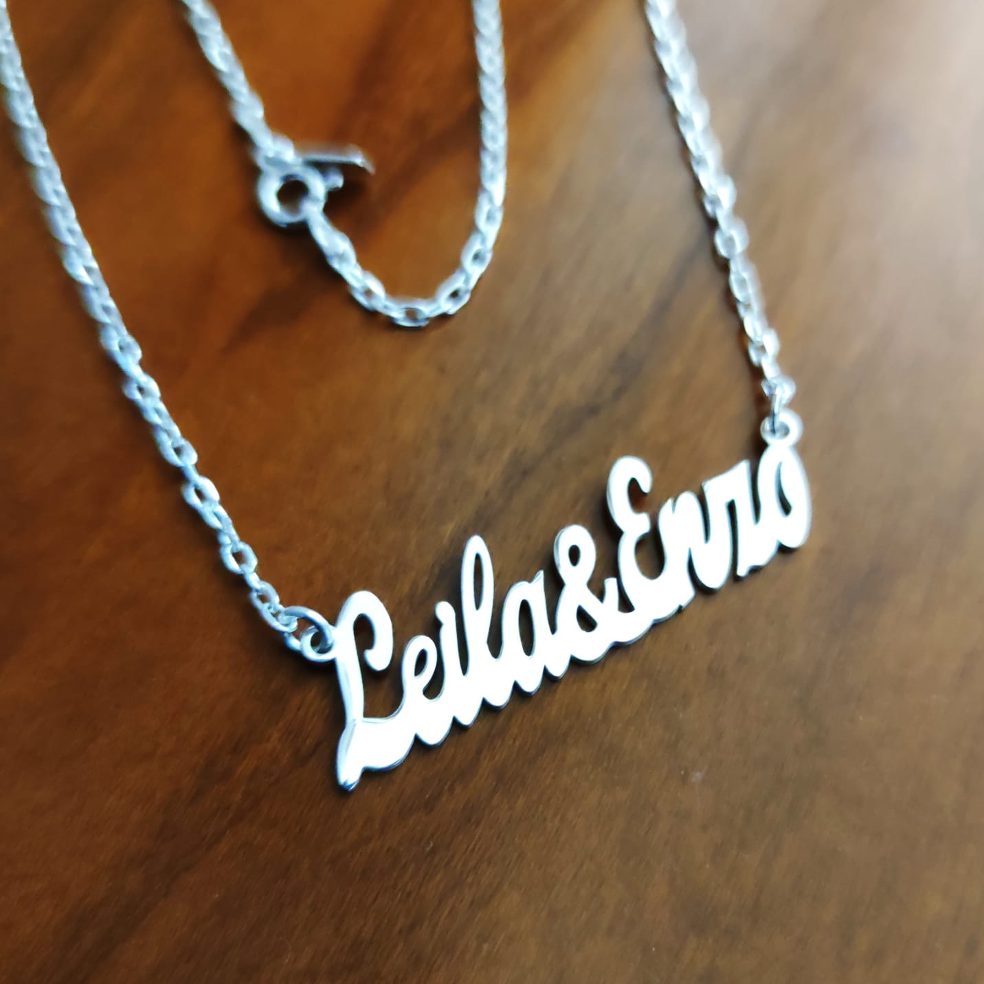 Gargantilla personalizada con dos nombres de Plata de ley 925_1