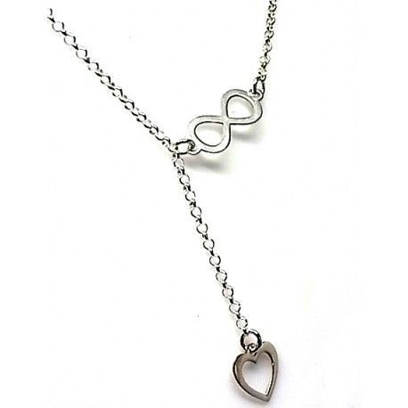 Gargantilla infinito y corazón colgante de Plata 1