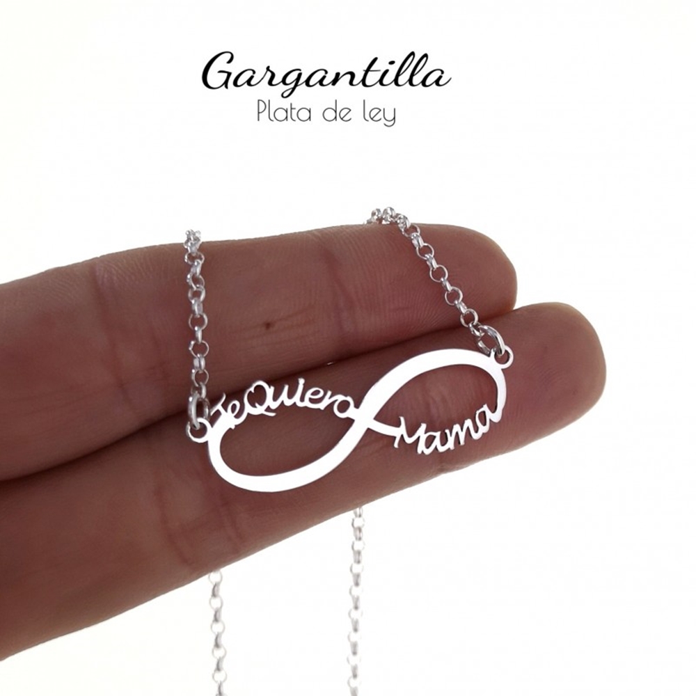 Gargantilla infinito Te quiero mama de Plata de ley 2