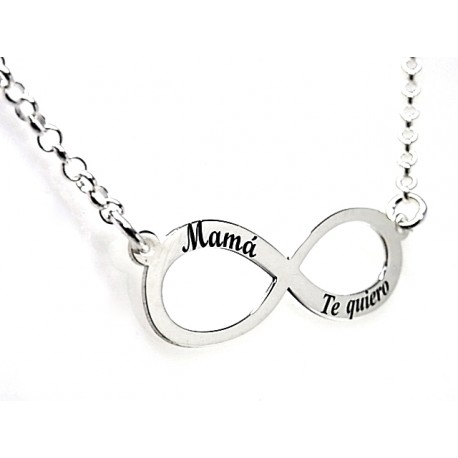 Gargantilla infinito de Plata Mamá te quiero
