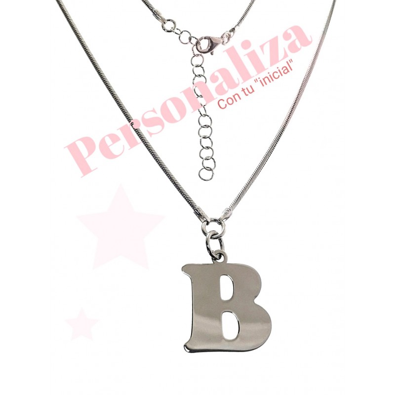 Gargantilla inicial personalizada de Plata del ley