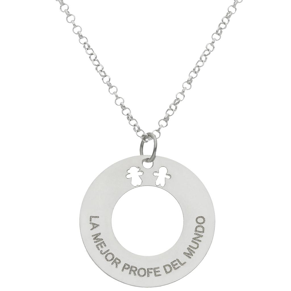 Gargantilla niños texto personalizado de Plata de ley 22 Mm.