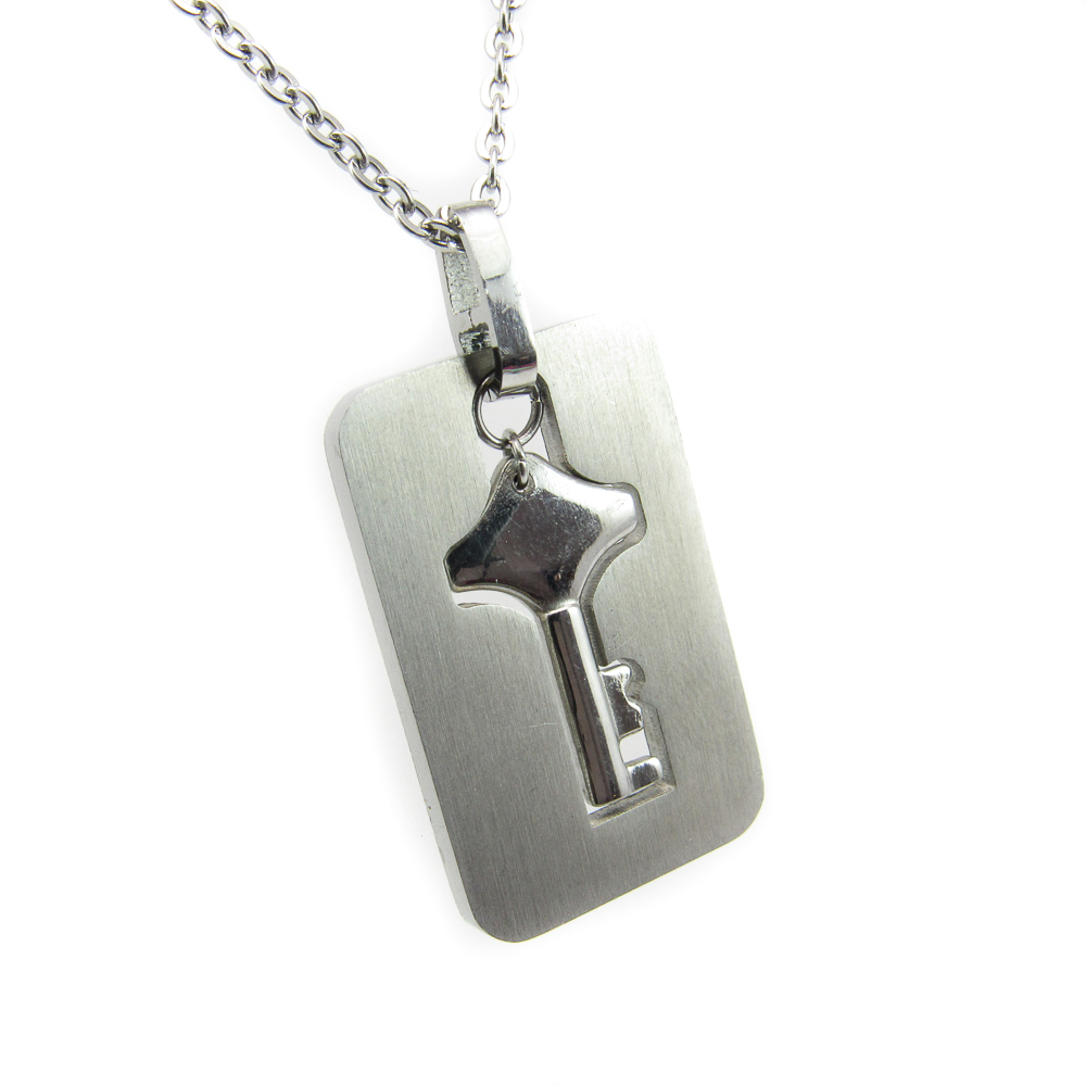 Colgante placa con llave de Acero inoxidable