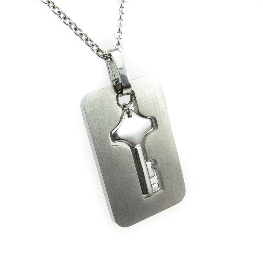 Colgante placa con llave de Acero inoxidable 1