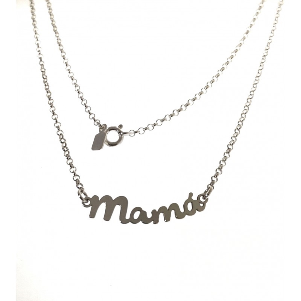 Gargantilla mamá de Plata de ley
