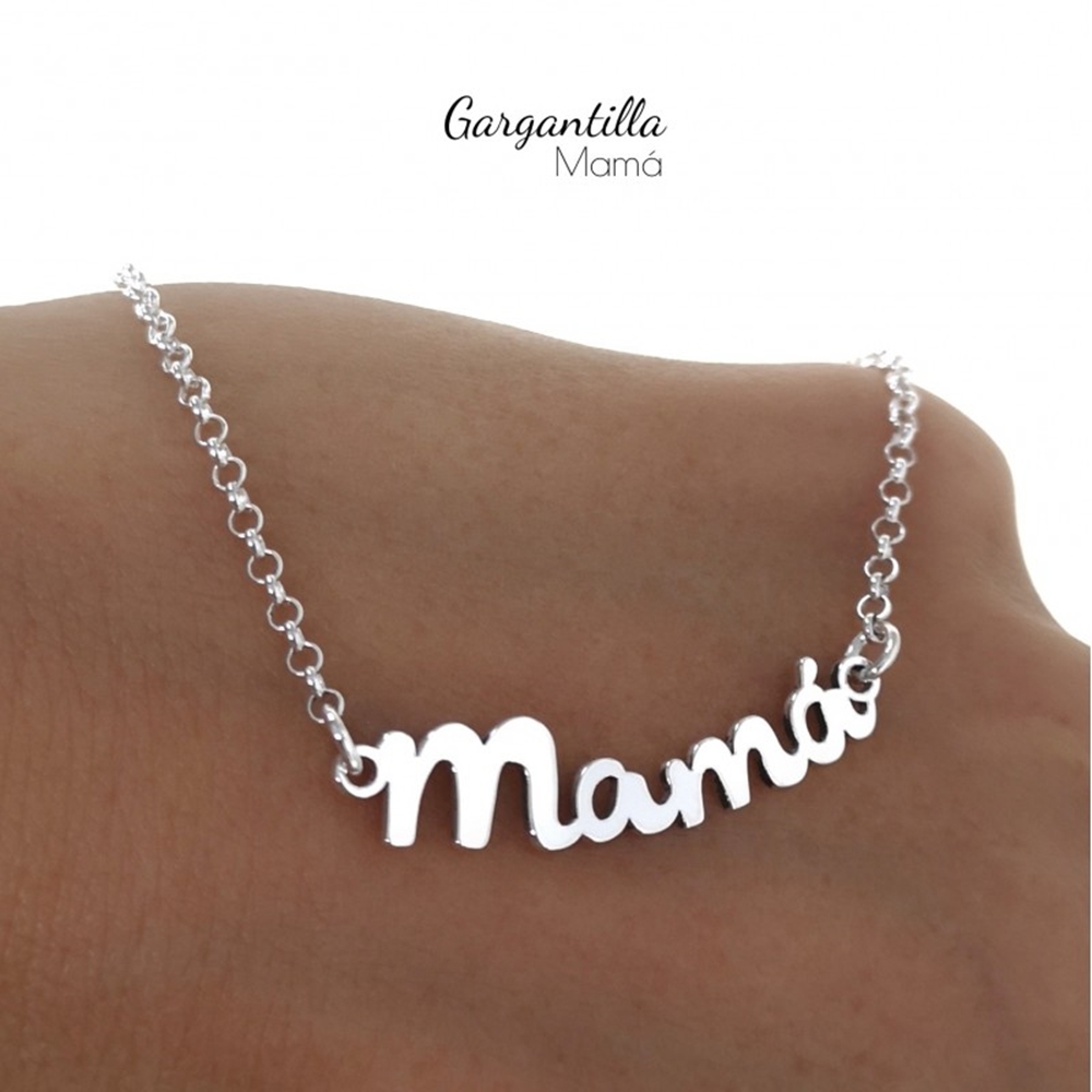 Gargantilla mamá de Plata de ley 3
