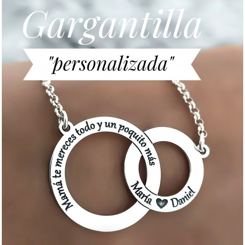 Gargantilla de Plata mamá te mereces todo con nombres