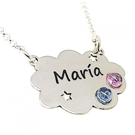 Gargantilla personalizada nube de Plata