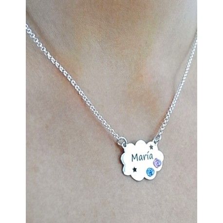 Gargantilla personalizada nube de Plata 1