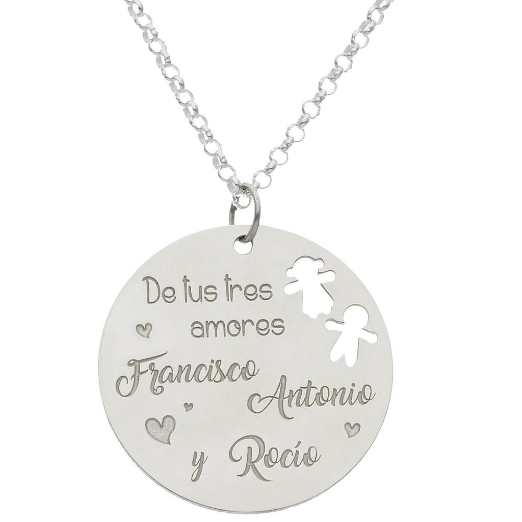Gargantilla Personalizada frase+nombres de Plata de ley 925