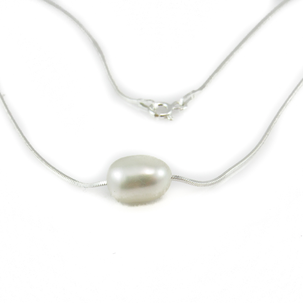 Gargantilla de Plata con Perla para mujer