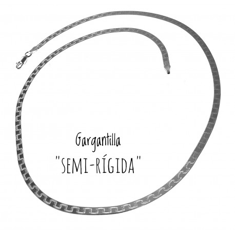 Gargantilla semirígida de Plata de ley figura greca 1