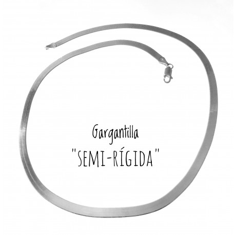 Gargantilla plana, lisa  y semirígida de Plata de ley 4 Mm. 1