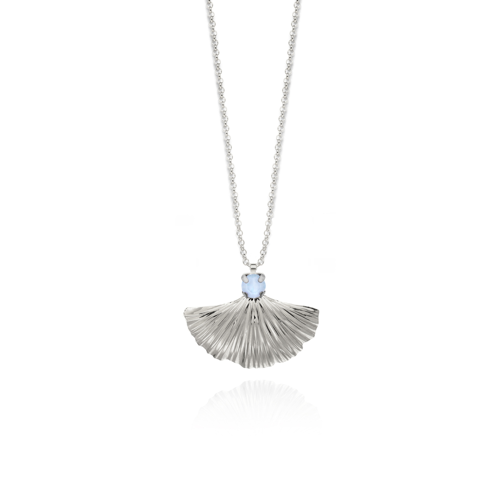 Collar Valentina Victoria Cruz de Plata y Cristal azul