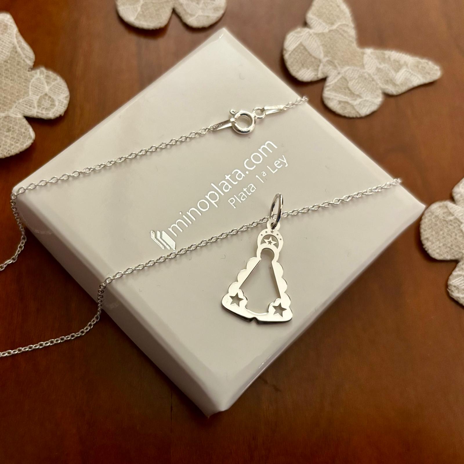 Gargantilla Virgen del Rocío calada de Plata de ley 1