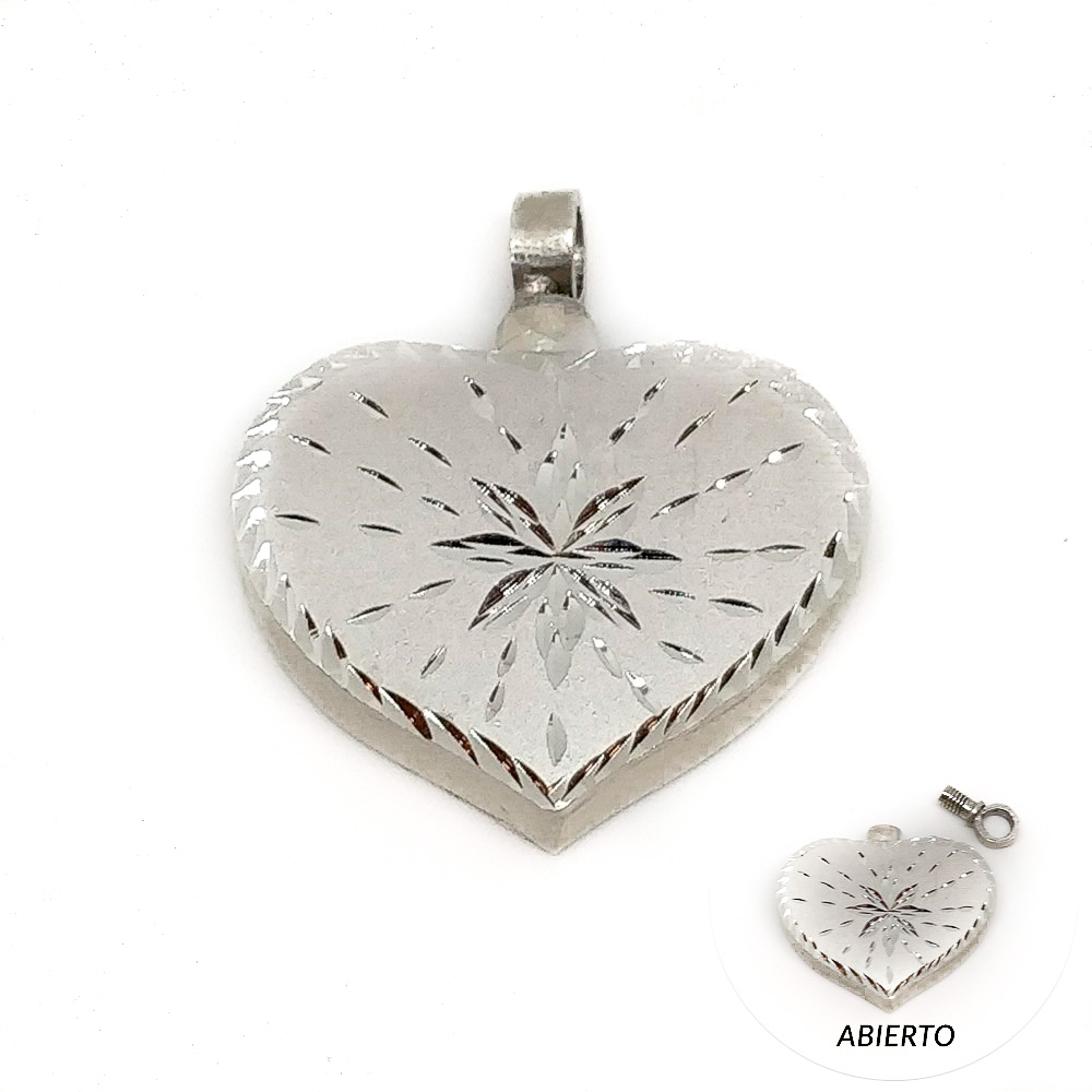 Guardacenizas corazón de Plata de ley 25 x 29 Mm. 1