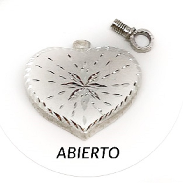 Guardacenizas corazón de Plata de ley 25 x 29 Mm. 2