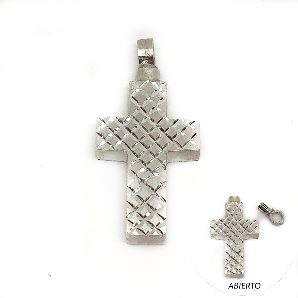 Guardacenizas cruz de Plata en Plata de ley 17 x 34 Mm 2